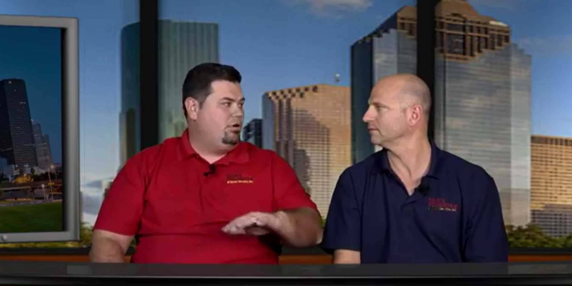 Plumbers Sitting at News Desk in Houston Discuss How To Become a Plumber