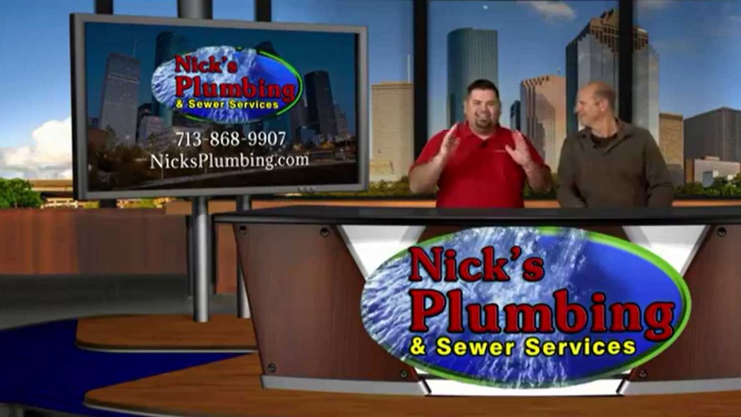 Nick's Plumbing Experts Sit at News Desk in Houston to Discuss Water Heater Maintenance