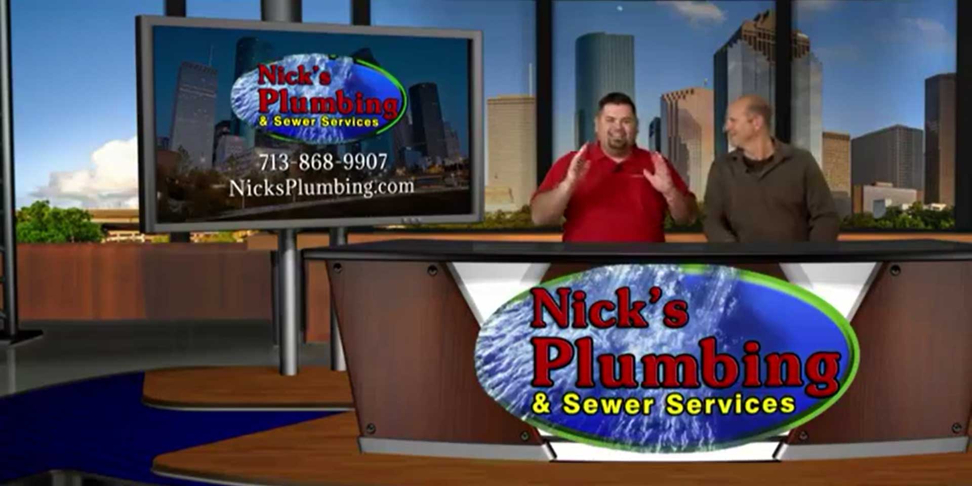 Nick's Plumbing Experts Sit at News Desk in Houston to Discuss Water Heater Maintenance