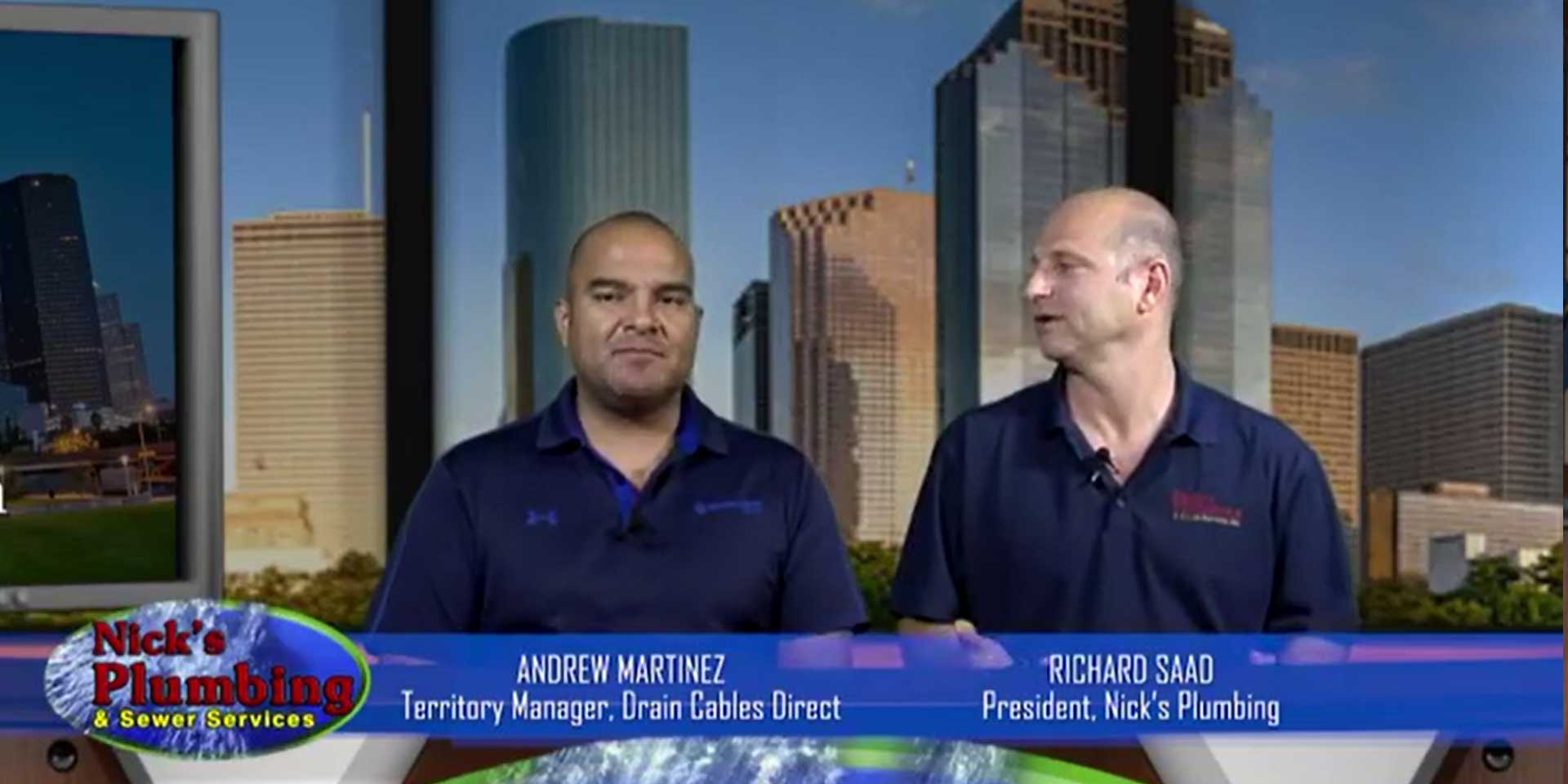 Plumbing Experts from Nick's Plumbing Sit at News Desk in Houston