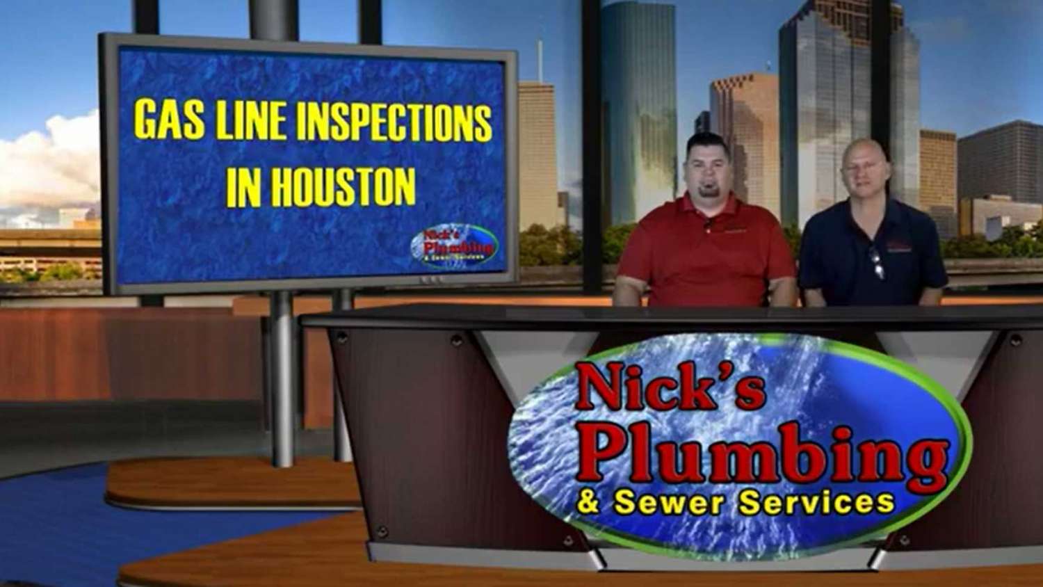 Experts Sitting at a News Desk in Downtown Houston Discuss Gas Line Inspections