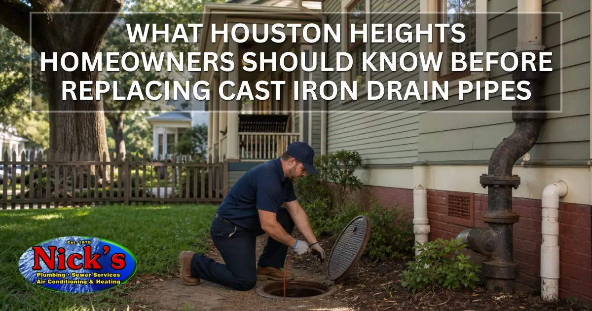 What Houston Heights Homeowners Should Know Before Replacing Cast Iron Drain Pipes