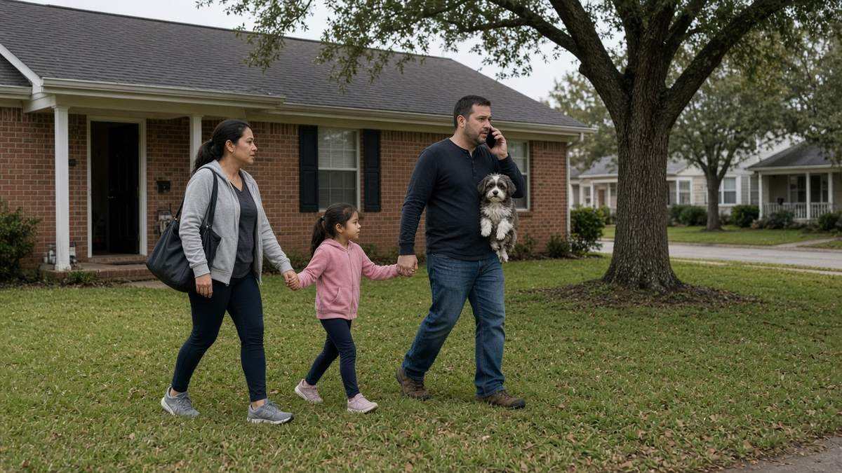 Family leaving their Houston home and calling for help after smelling gas
